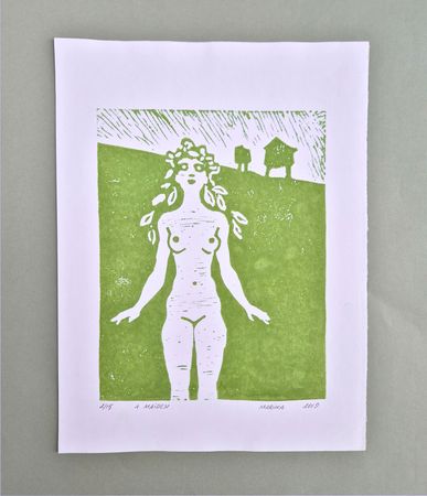 Марина Коротаева (Графика печатная - 
                  21 x 26.5 см) Русалка
