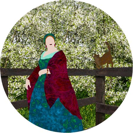 Лариса Корж (Графика цифровая (принты) - 
                  35 x 35 см) У калитки
