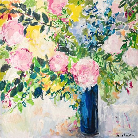 Анна Ганина (Картина, живопись - 
                  100 x 100 см) Spring flowers bouquet