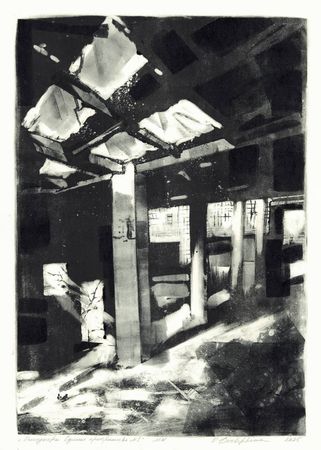 Ольга Безлепкина (Графика печатная - 
                  50 x 70 см) Огнеупоры. Единое пространство 1