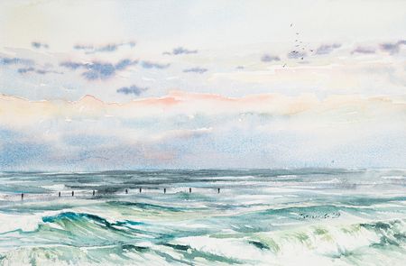 Юлия Третьякова (Авторская графика - 
                  57.5 x 38 см) Линия горизонта