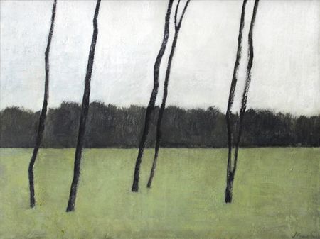 Мария Савенкова (Картина, живопись - 
                  80 x 60 см) Зелёный пейзаж с деревьями
