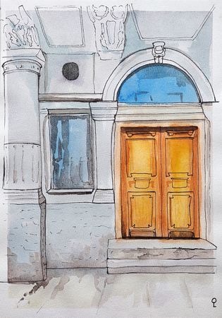 Оливия Лем (Авторская графика - 
                  19 x 27 см) Дверь