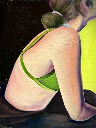 Анастасия Керекеша (Картина, живопись - 
                  20 x 40 см) Девушка на стуле