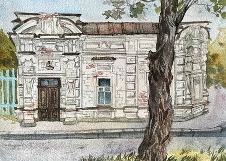 Елизавета Тарасова (Авторская графика - 
                  26.5 x 19 см) Дом Шимановского в Таганроге
