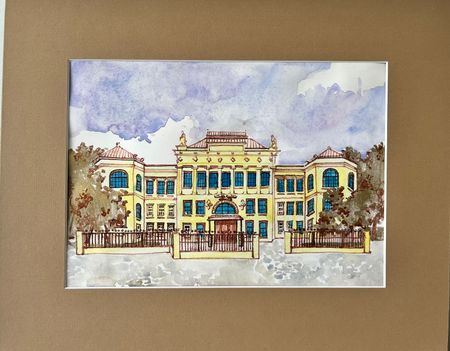 Елизавета Тарасова (Авторская графика - 
                  41 x 32.5 см) Роддом имени Отта