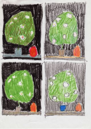Марсель Ялалов (Авторская графика - 
                  21 x 30 см) Лимон и помидоры