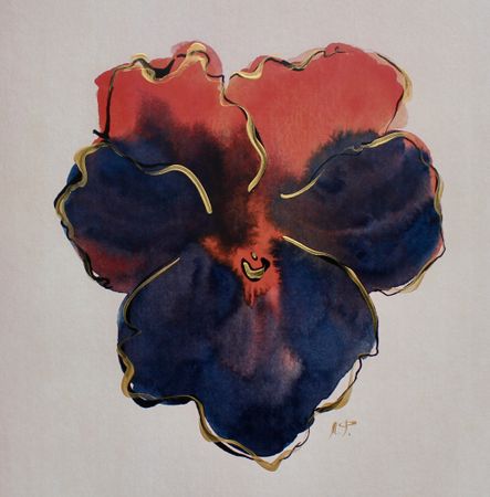 Любовь Фонарева (Графика цифровая (принты) - 
                  20 x 20 см) Blue pansy