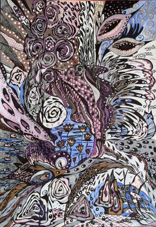 Ирина Шумская (Авторская графика - 
                  40 x 60 см) У озера
