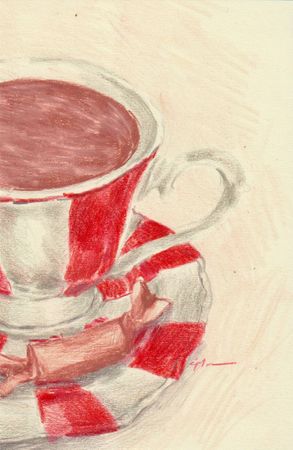 Виктория Зарецкая (embrassé par la muse) (Авторская графика - 
                  10 x 15 см) Какао