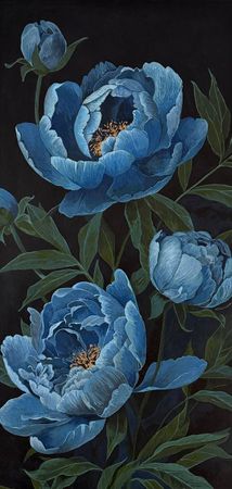 Алена Сокольникова (Картина, живопись - 
                  50 x 100 см) Голубые пионы