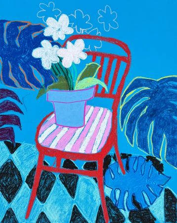 Саша Робинсон (Авторская графика - 
                  50 x 65 см) Натюрморт с красным стулом