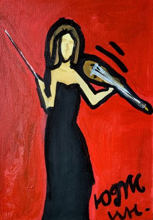 Юджин (Картина, живопись - 
                  30 x 45 см) Скрипачка