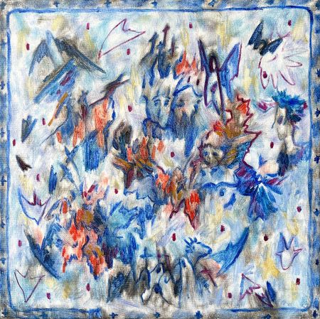 Анастасия Куклина (Картина, живопись - 
                  40 x 40 см) С чем чёрт не шутит