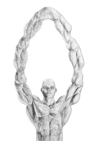 Дмитрий Ляшенко (Авторская графика - 
                  60 x 86 см) Malebodybuildera3dmodelobjblendmtl