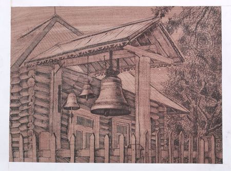 Регина Буглеева (Авторская графика - 
                  42 x 32 см) Колокола