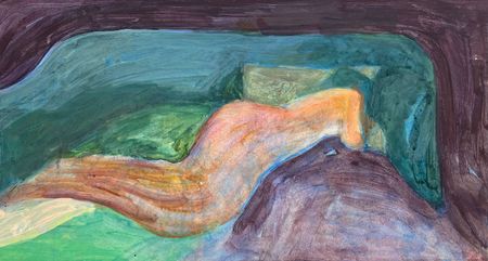 Мария Попова (Картина, живопись - 
                  47 x 25 см) Из серии "Постели" №5