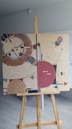 Ася Багаева (Картина, живопись - 
                  40 x 70 см) Станция 1