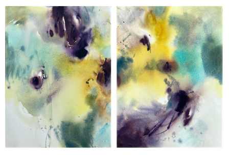 Анна Богинская (Авторская графика - 
                  56 x 38 см) Диптих "Look up"