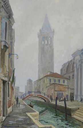 Алексей Щемелинский (Картина, живопись - 
                  71.5 x 89.5 см) туманный день в Венеции
