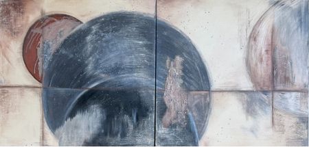 Виктория Марченко (Картина, живопись - 
                  180 x 90 см) Время в разрезе