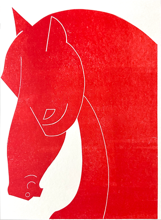 Наташа Дорогина (Графика печатная - 
                  30 x 42 см) Красный конь
