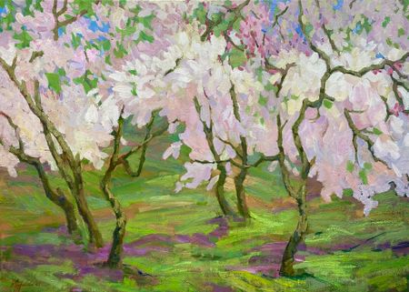 Наталья Журавлева (Картина, живопись - 
                  97 x 70 см) Весна. Апрель