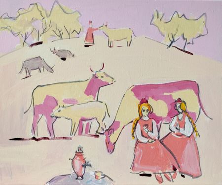 Олеся Лишаева (Картина, живопись - 
                  50 x 40 см) Чаепитие