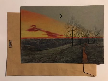 Александра Курьянова (Авторская графика - 
                  29.7 x 21 см) Красная полоса