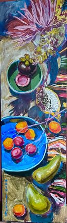 Полина Ратуш (Картина, живопись - 
                  20 x 70 см) Натюрморт с тайскими фруктами