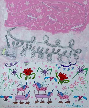 Витя Повезло (Картина, живопись - 
                  100 x 120 см) Белый дракон