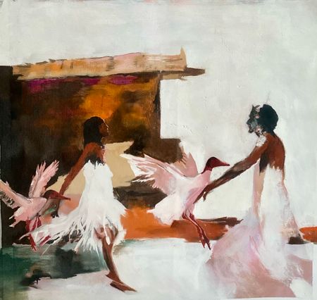 Елена Троянская (Картина, живопись - 
                  60 x 60 см) Смятение Царицы Савской