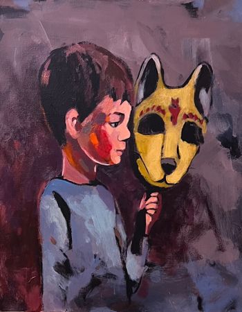 Алёна Бударина (Картина, живопись - 
                  40 x 50 см) Петя и волк внутри Пети