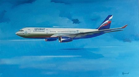 Ольга Бронских (Картина, живопись - 
                  70 x 40 см) Самолет