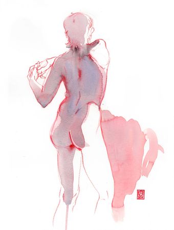 Виктория Севастьянова (Авторская графика - 
                  28 x 38 см) Nu life drawing 0150