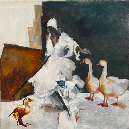 Лена Троянская (Картина, живопись - 
                  40 x 40 см) Пастушка