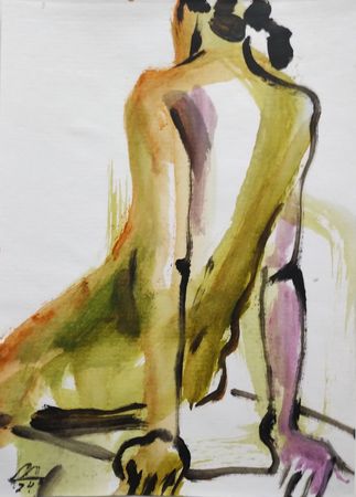 Диана Дербеденева (Авторская графика - 
                  30 x 42 см) Оливковое настроение