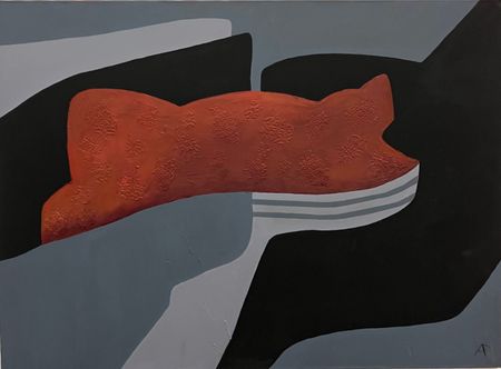 Ирина Уварова (Картина, живопись - 
                  130 x 95 см) Полоса и терракота в пространстве 2