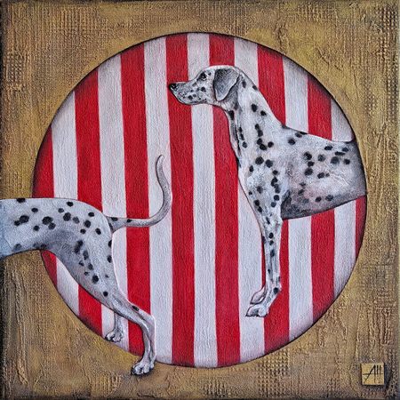 Анна Шуваева (Картина, живопись - 
                  40 x 40 см) Хвост виляет собакой, или незапятнанная репутация