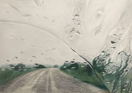 Александра Курьянова (Авторская графика - 
                  29 x 21 см) Лобовое стекло
