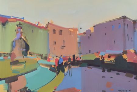 Алексей Ланцев (Картина, живопись - 
                  62 x 42 см) Дождь прошел. Пьяцца Навона