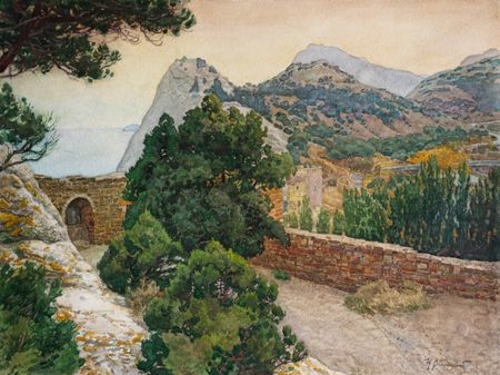 Николай Водолазский (Авторская графика - 
                  50 x 37 см) Крымский вечер