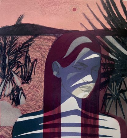 Соня Козлова (Графика печатная - 
                  35 x 40 см) Житель сада