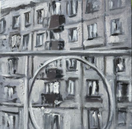Надежда Богомолова (Картина, живопись - 
                  30 x 30 см) Пятиэтажка