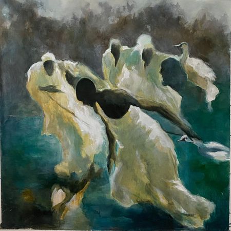 Лена Троянская (Картина, живопись - 
                  100 x 100 см) Без названия