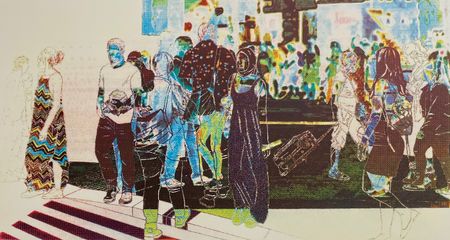 Екатерина Воронкова (Графика печатная - 
                  70 x 50 см) Crossing lll