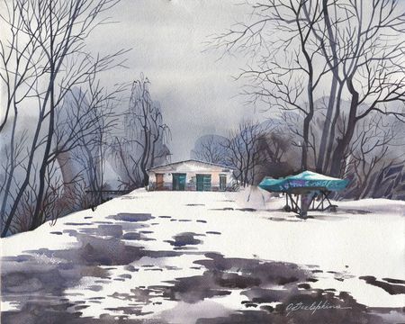 Ольга Безлепкина (Авторская графика - 
                  50 x 40 см) Эллинг