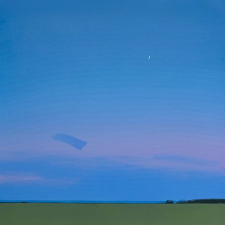 Александра Савина (Картина, живопись - 
                  70 x 70 см) Все затихло и только полумесяц в небе