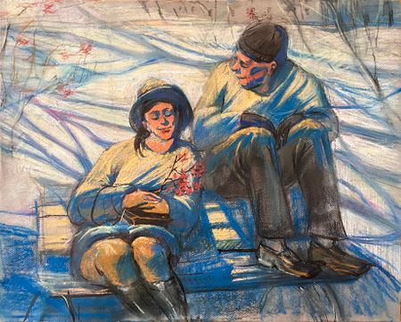 Анна Образцова (Авторская графика - 
                  50 x 40 см) В паутине вешнего света