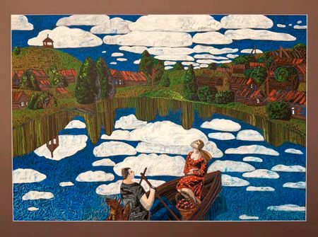 Юлия Шадрина (Авторская графика - 
                  103 x 76 см) Небо над прудом